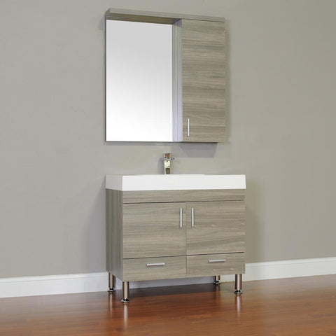 Image of Alya Bath Ripley 36" Single Modern Bathroom Vanity Set with Mirror AT-8089-B-S