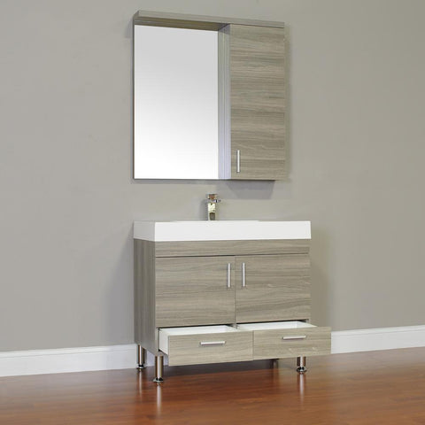Image of Alya Bath Ripley 36" Single Modern Bathroom Vanity Set with Mirror AT-8089-B-S