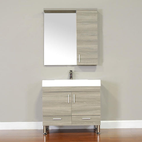 Image of Alya Bath Ripley 36" Single Modern Bathroom Vanity Set with Mirror AT-8089-B-S