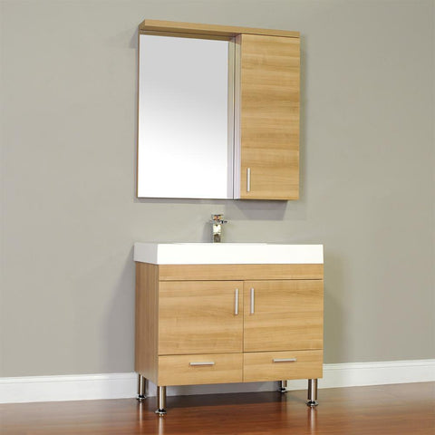 Image of Alya Bath Ripley 36" Single Modern Bathroom Vanity Set with Mirror AT-8089-B-S