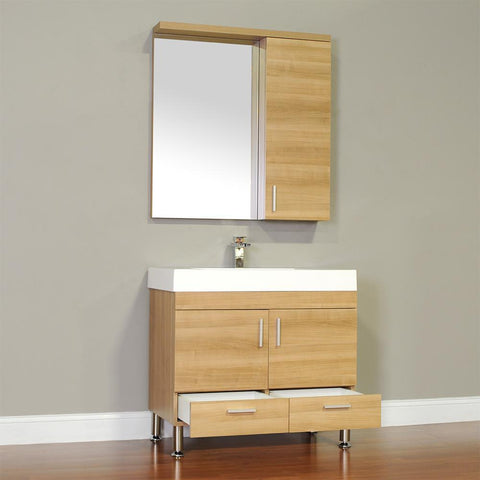 Image of Alya Bath Ripley 36" Single Modern Bathroom Vanity Set with Mirror AT-8089-B-S