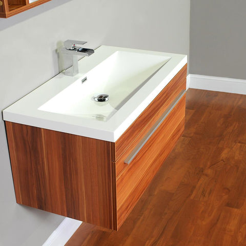 Image of Alya Bath Ripley 36" Single Wall Mount Modern Bathroom Vanity Set with Mirror AT-8090-B-S