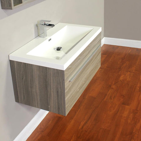 Image of Alya Bath Ripley 36" Single Wall Mount Modern Bathroom Vanity Set with Mirror AT-8090-B-S