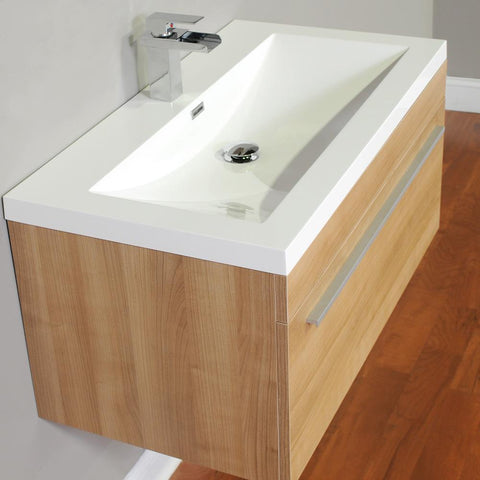 Image of Alya Bath Ripley 36" Single Wall Mount Modern Bathroom Vanity Set with Mirror AT-8090-B-S