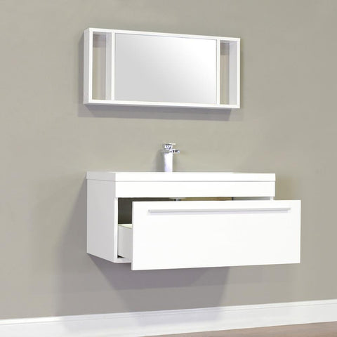 Image of Alya Bath Ripley 36" Single Wall Mount Modern Bathroom Vanity Set with Mirror AT-8090-B-S