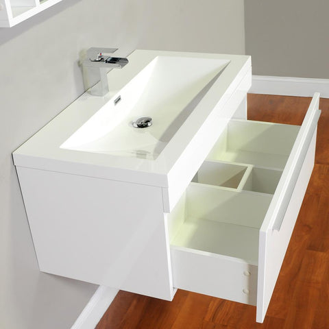 Image of Alya Bath Ripley 36" Single Wall Mount Modern Bathroom Vanity Set with Mirror AT-8090-B-S