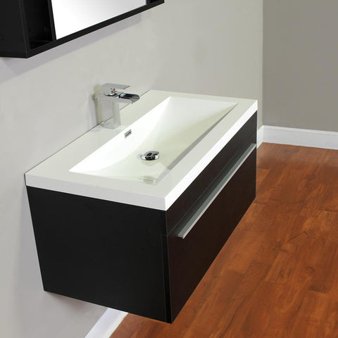 Image of Alya Bath Ripley 36" Single Wall Mount Modern Bathroom Vanity without Mirror AT-8090-B