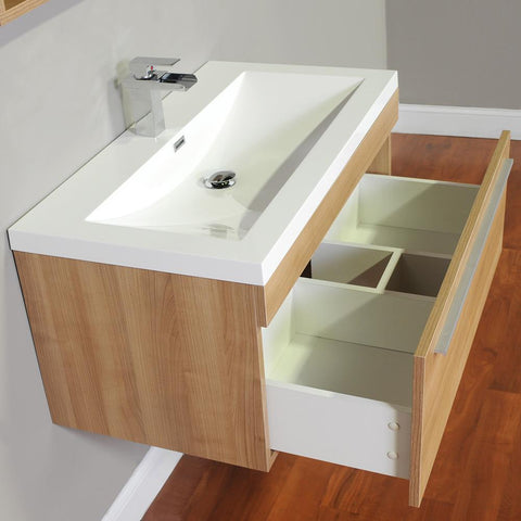 Image of Alya Bath Ripley 36" Single Wall Mount Modern Bathroom Vanity without Mirror AT-8090-B
