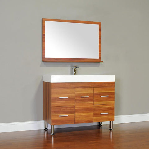 Image of Alya Bath Ripley 39" Single Modern Bathroom Vanity Set with Mirror AT-8041-B-S