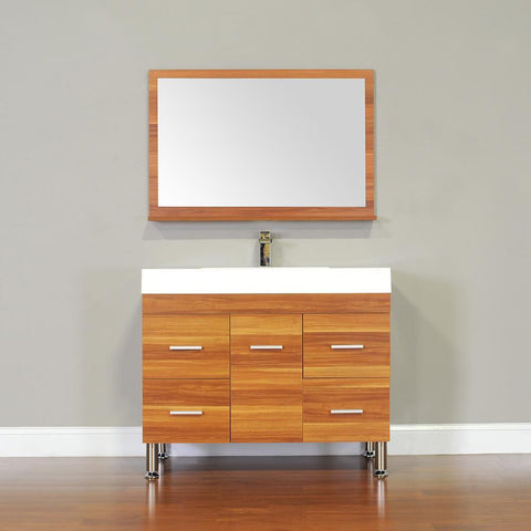 Image of Alya Bath Ripley 39" Single Modern Bathroom Vanity Set with Mirror AT-8041-B-S