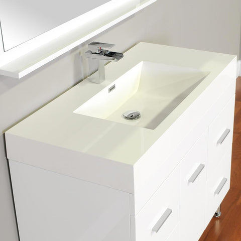 Image of Alya Bath Ripley 39" Single Modern Bathroom Vanity Set with Mirror AT-8041-B-S