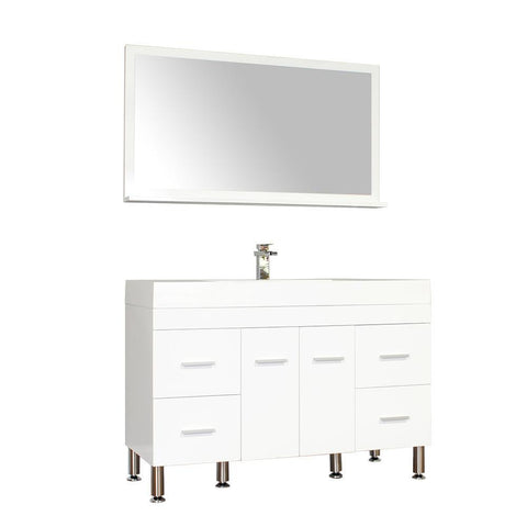 Image of Alya Bath Ripley 47" Single Modern Bathroom Vanity without Mirror AT-8042-W