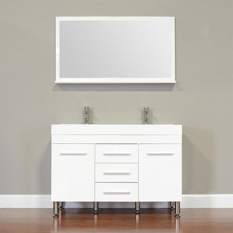Image of Alya Bath Ripley 48" Double Modern Bathroom Vanity without Mirror AT-8048-B-D