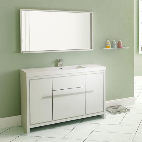Image of Alya Bath Ripley 48" Single Modern Bathroom Vanity Set AT-8060-48-W-S
