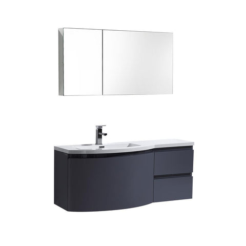 Image of Alya Bath Ripley 48" Single Wall Mount Modern Bathroom Vanity without Mirror AT-8110-48-IG-LC