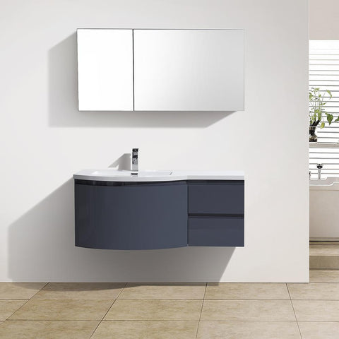 Image of Alya Bath Ripley 48" Single Wall Mount Modern Bathroom Vanity without Mirror AT-8110-48-IG-LC
