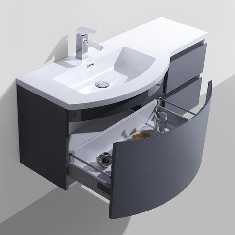 Image of Alya Bath Ripley 48" Single Wall Mount Modern Bathroom Vanity without Mirror AT-8110-48-IG-LC