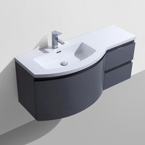 Image of Alya Bath Ripley 48" Single Wall Mount Modern Bathroom Vanity without Mirror AT-8110-48-IG-LC