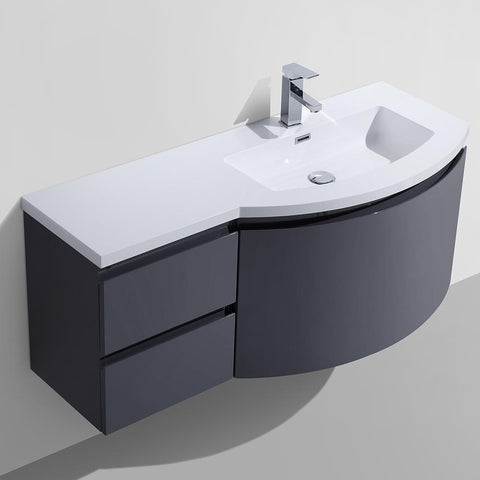 Image of Alya Bath Ripley 48" Single Wall Mount Modern Bathroom Vanity without Mirror AT-8110-48-IG-LC