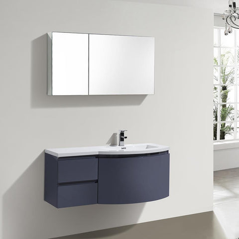 Image of Alya Bath Ripley 48" Single Wall Mount Modern Bathroom Vanity without Mirror AT-8110-48-IG-LC