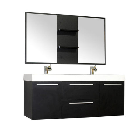 Image of Alya Bath Ripley 54" Double Wall Mount Modern Bathroom Vanity without Mirror AT-8047-B-D