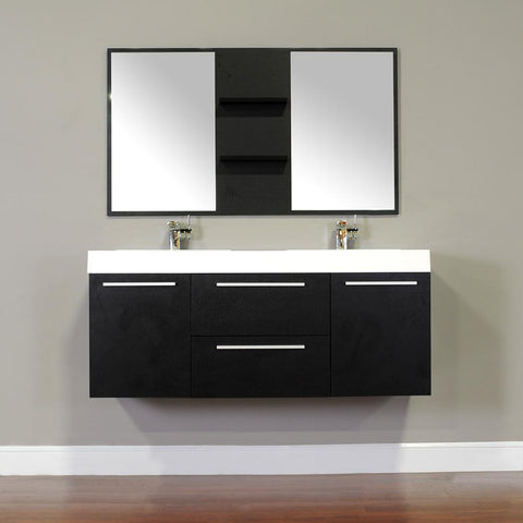 Image of Alya Bath Ripley 54" Double Wall Mount Modern Bathroom Vanity without Mirror AT-8047-B-D