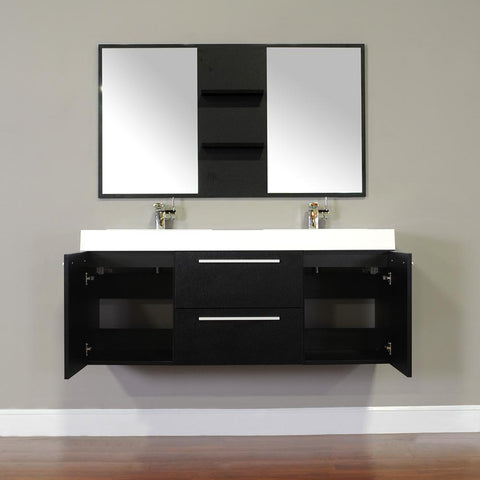 Image of Alya Bath Ripley 54" Double Wall Mount Modern Bathroom Vanity without Mirror AT-8047-B-D