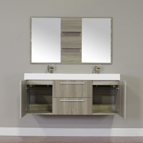 Image of Alya Bath Ripley 54" Double Wall Mount Modern Bathroom Vanity without Mirror AT-8047-B-D