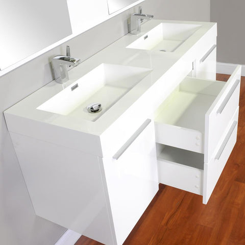 Image of Alya Bath Ripley 54" Double Wall Mount Modern Bathroom Vanity without Mirror AT-8047-B-D