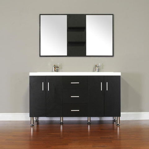 Image of Alya Bath Ripley 56" Double Modern Bathroom Vanity without Mirror AT-8043-B-D