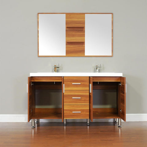 Image of Alya Bath Ripley 56" Double Modern Bathroom Vanity without Mirror AT-8043-B-D