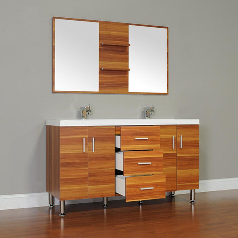 Image of Alya Bath Ripley 56" Double Modern Bathroom Vanity without Mirror AT-8043-B-D