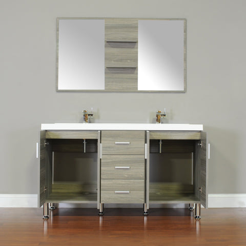 Image of Alya Bath Ripley 56" Double Modern Bathroom Vanity without Mirror AT-8043-B-D