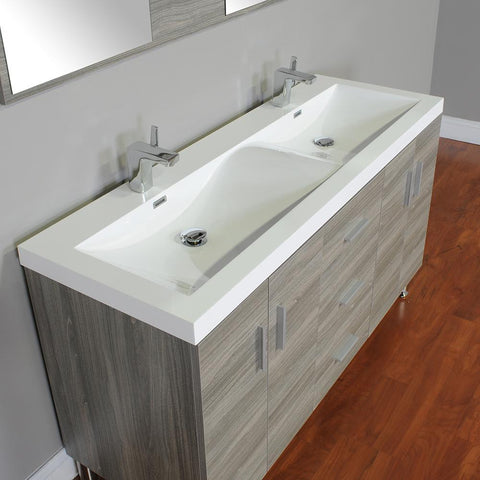 Image of Alya Bath Ripley 56" Double Modern Bathroom Vanity without Mirror AT-8043-B-D
