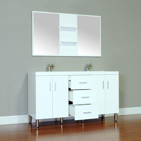 Image of Alya Bath Ripley 56" Double Modern Bathroom Vanity without Mirror AT-8043-B-D