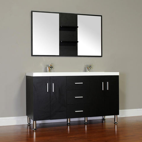 Image of Alya Bath Ripley 56" Double Modern Bathroom Vanity without Mirror AT-8043-B-D
