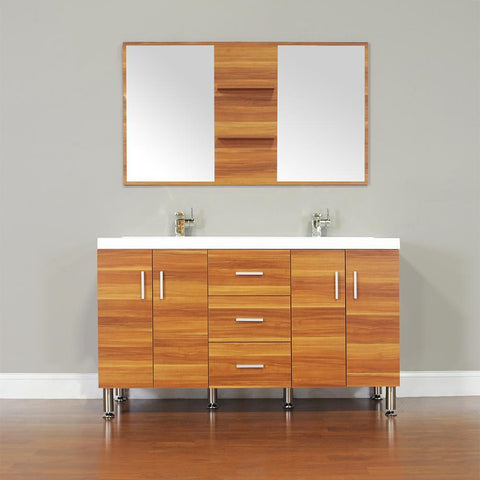 Image of Alya Bath Ripley 56" Double Modern Bathroom Vanity without Mirror AT-8043-B-D