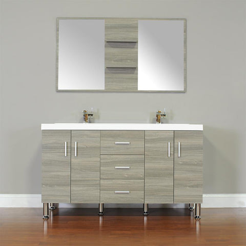 Image of Alya Bath Ripley 56" Double Modern Bathroom Vanity without Mirror AT-8043-B-D