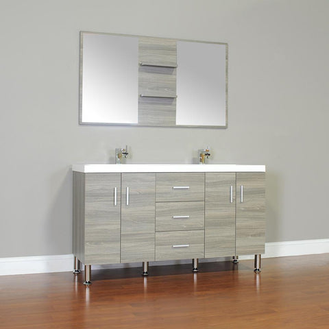 Image of Alya Bath Ripley 56" Double Modern Bathroom Vanity without Mirror AT-8043-B-D
