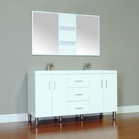 Image of Alya Bath Ripley 56" Double Modern Bathroom Vanity without Mirror AT-8043-B-D