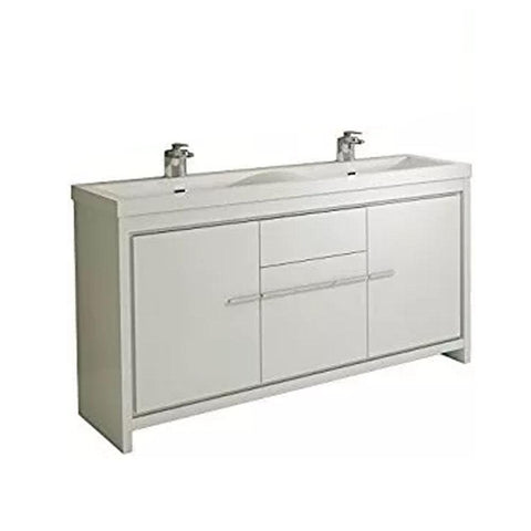 Image of Alya Bath Ripley 57" Double Modern Bathroom Vanity Set AT-8060-57-W