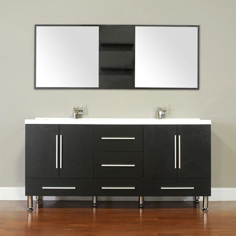 Image of Alya Bath Ripley 67" Double Modern Bathroom Vanity Set with Mirror AT-8063-B-S