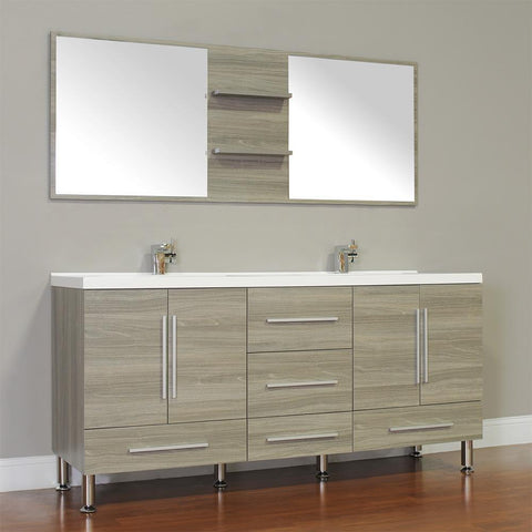 Image of Alya Bath Ripley 67" Double Modern Bathroom Vanity Set with Mirror AT-8063-B-S