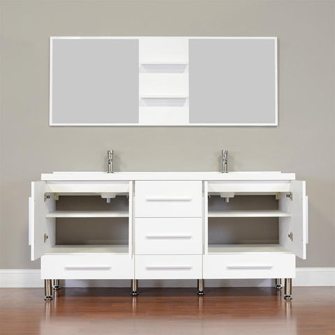 Image of Alya Bath Ripley 67" Double Modern Bathroom Vanity Set with Mirror AT-8063-B-S