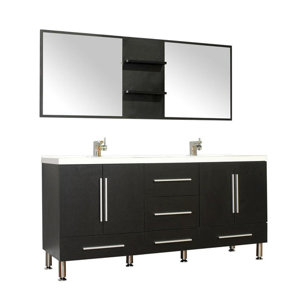 Alya Bath Ripley 67" Double Modern Bathroom Vanity in Black without ...