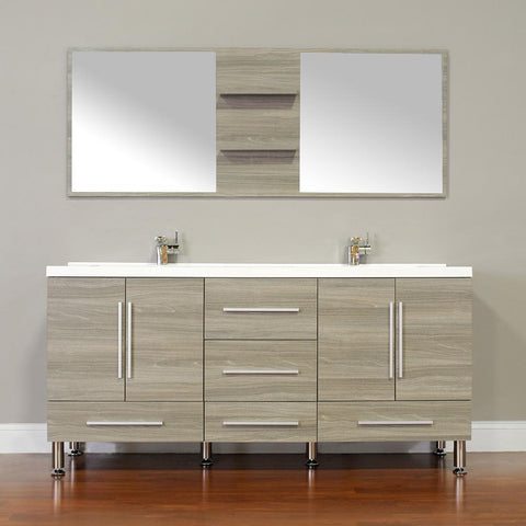 Image of Alya Bath Ripley 67" Double Modern Bathroom Vanity without Mirror AT-8063-B