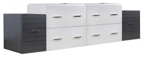 Image of American Imaginations Xena 74.5-in. W X 17.8-in. D Modern Wall Mount Plywood-Veneer Vanity Base Set Only In White-Dawn Grey AI-19841