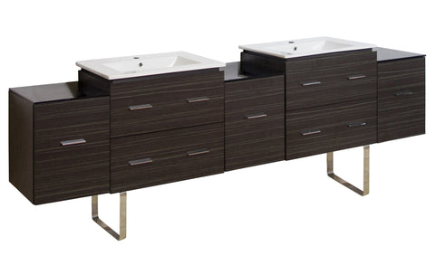 Image of American Imaginations Xena 88.5-in. W Floor Mount Dawn Grey Vanity Set For 1 Hole Drilling AI-19094