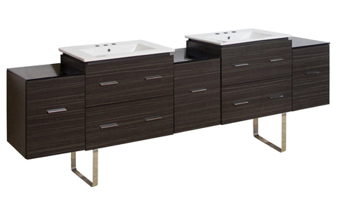 Image of American Imaginations Xena 88.5-in. W Floor Mount Dawn Grey Vanity Set For 3H8-in. Drilling AI-19095