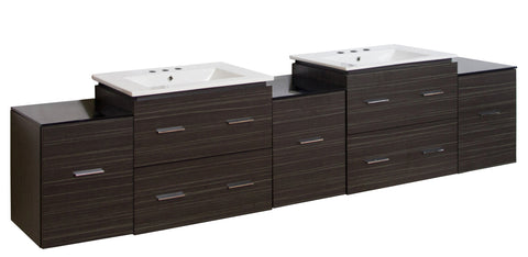 Image of American Imaginations Xena 88.5-in. W Wall Mount Dawn Grey Vanity Set For 3H8-in. Drilling AI-19074
